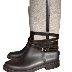 Salvatore Ferragamo Cordelia Felt Riding Rain Boots, 7